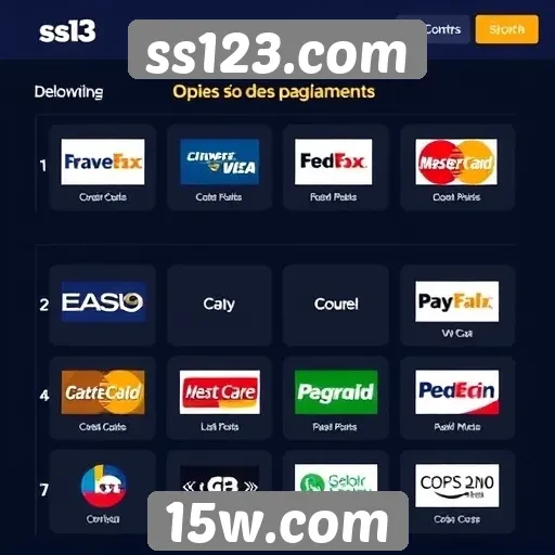 Disponibilidade de opções de pagamento no ss123.com